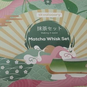 Matcha Whisk Set - Green and Pink